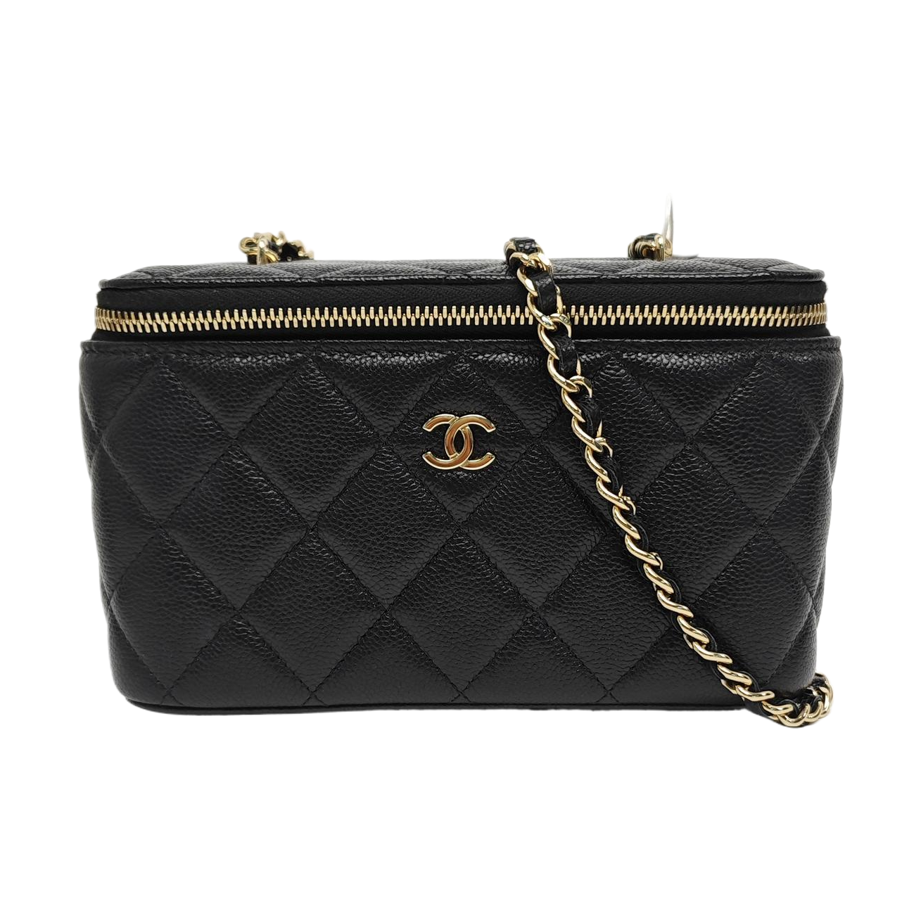 VANITY CASE Small Quilted Grained Calfskin Black