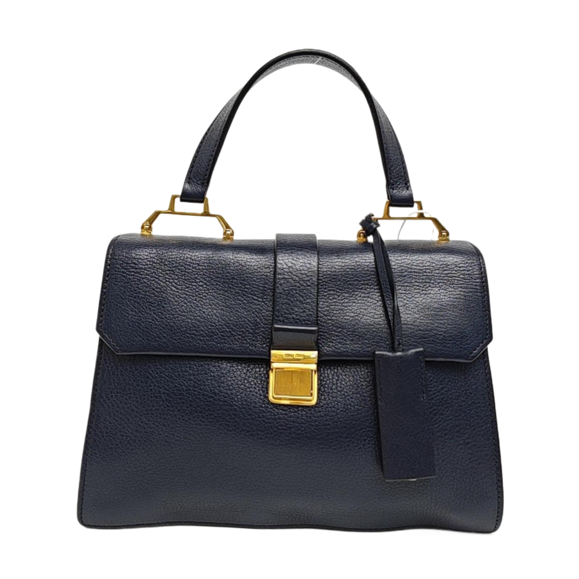Calfskin Top Handle Bag Blue