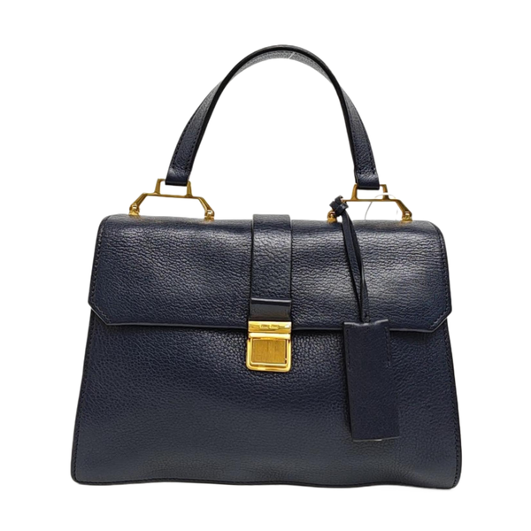 Calfskin Top Handle Bag Blue