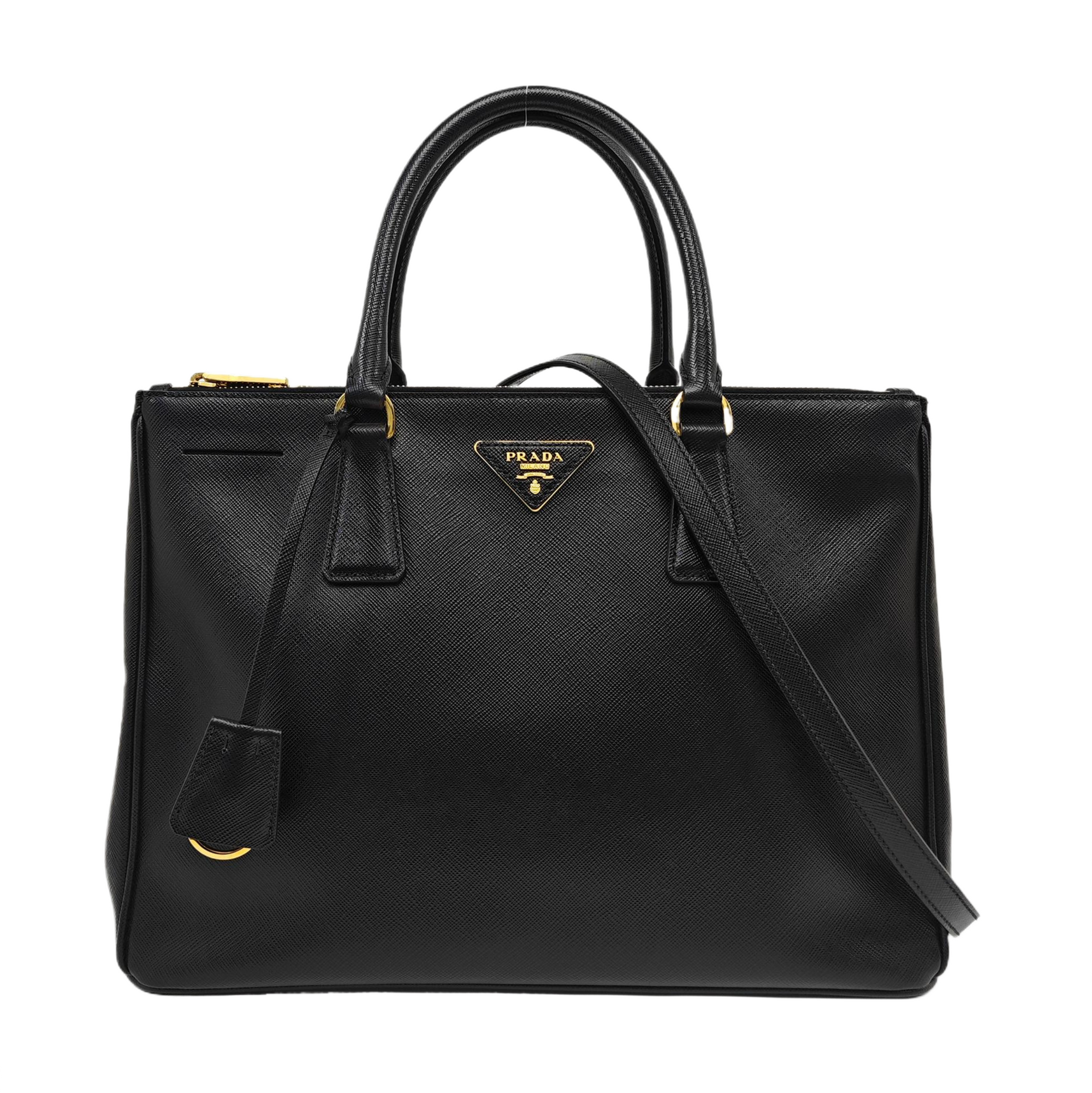 Galleria Large Saffiano Calfskin Black