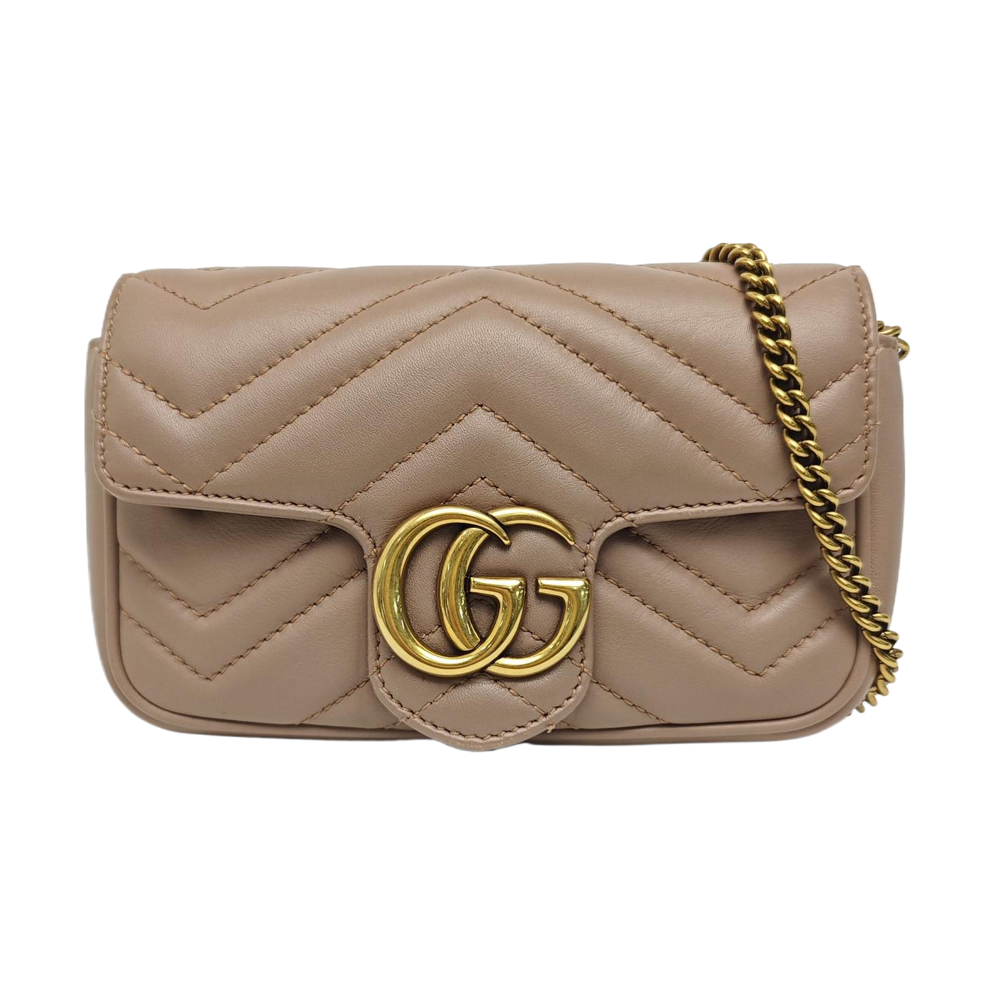 GG Marmont Mini Quilted Calfskin Beige