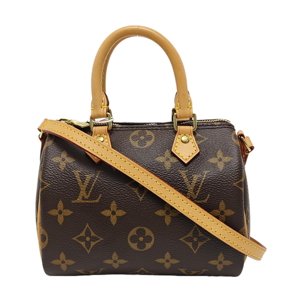 SPEEDY Nano Monogram Coated Canvas Brown