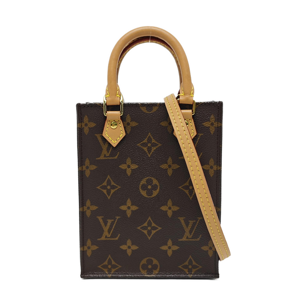 SAC PLAT Mini Monogram Coated Canvas Brown