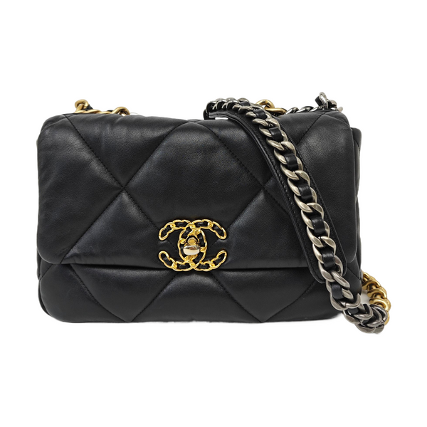 CHANEL 19 Small Quilted Lambskin Black