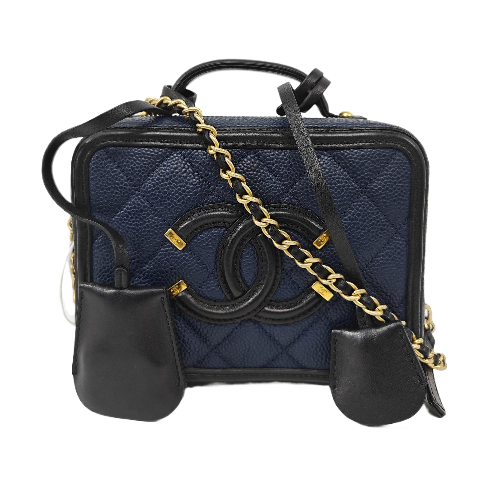 FILIGREE Small Quilted Grained Calfskin Blue