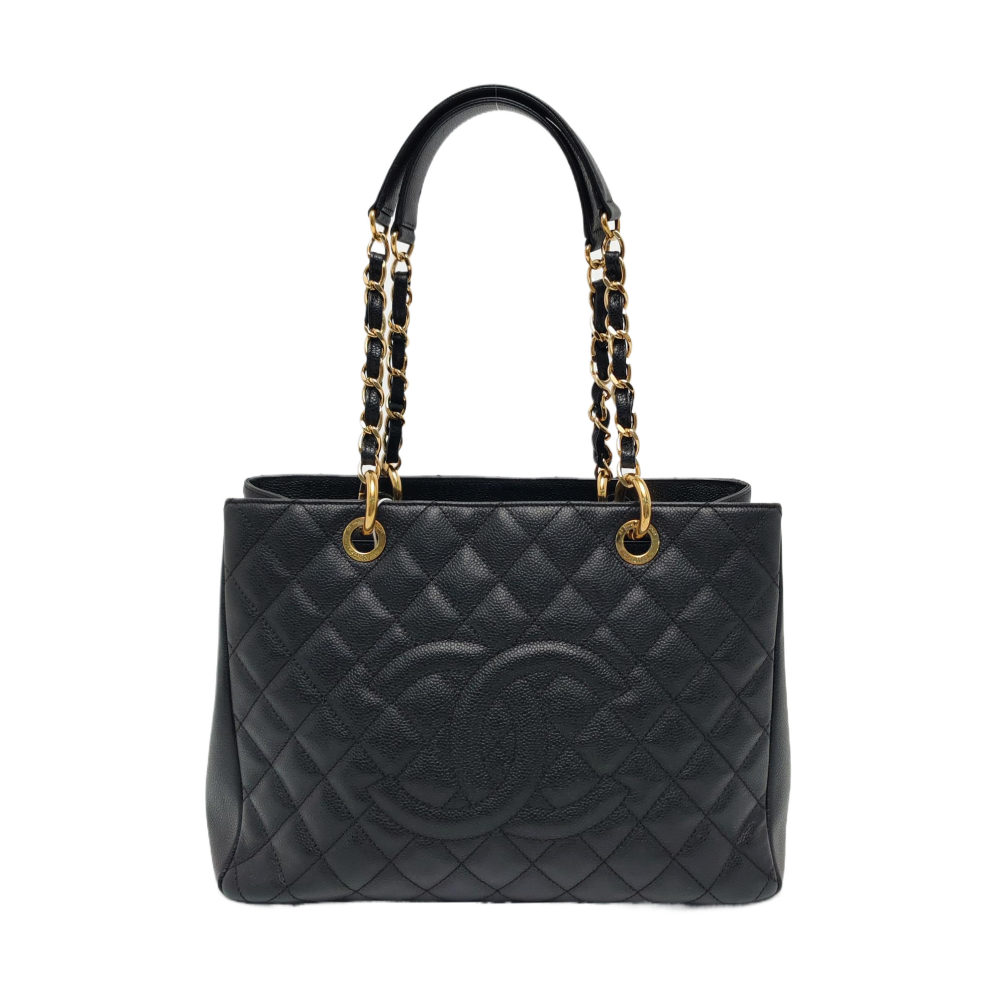 CHANEL GST Large Quilted Grained Calfskin Black