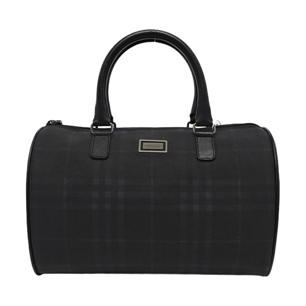 Coated Canvas Top Handle Bag Black