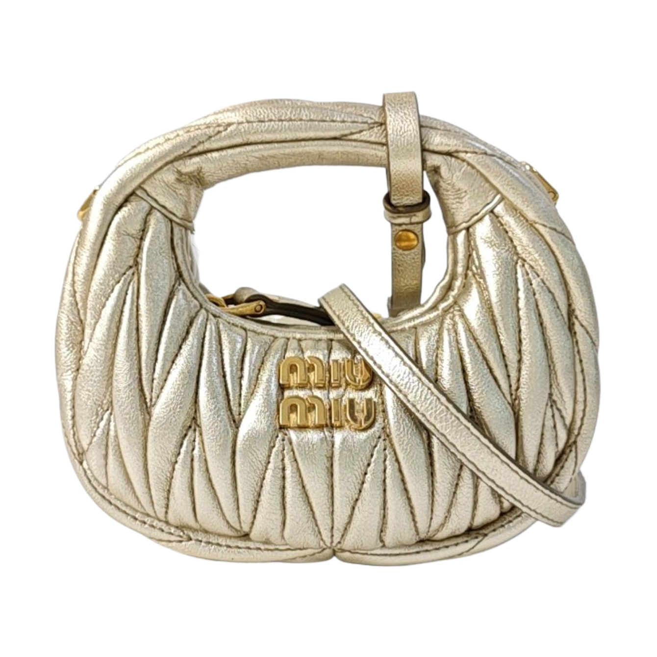 Wander Matelassé Super Mini Quilted Lambskin Beige
