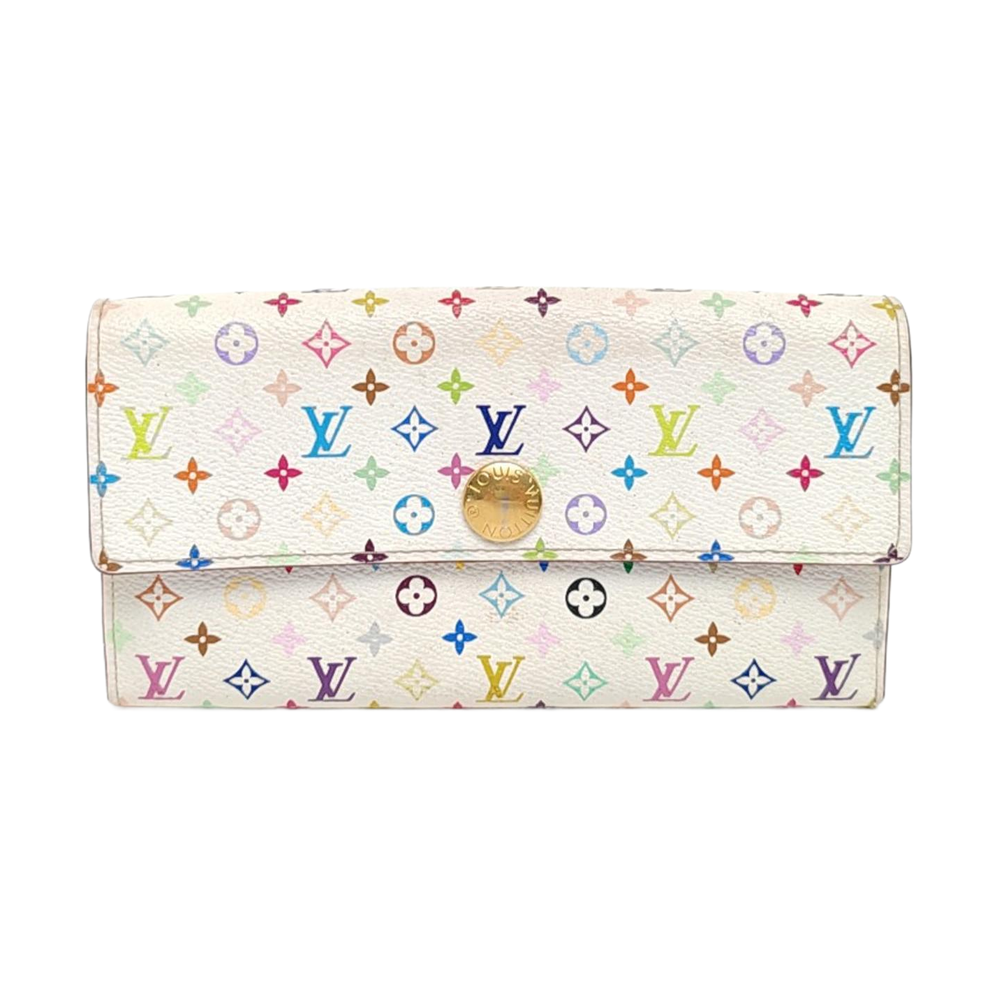 LV × TM PORTE MONNAIE Monogram Coated Canvas White Wallet