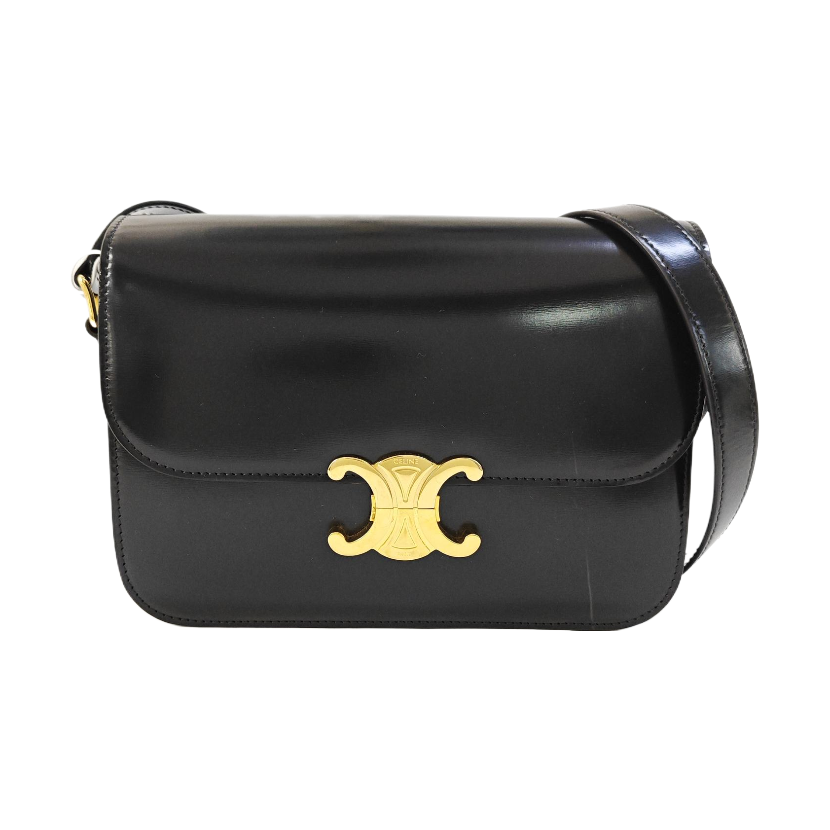 TRIOMPHE Medium Calfskin Black