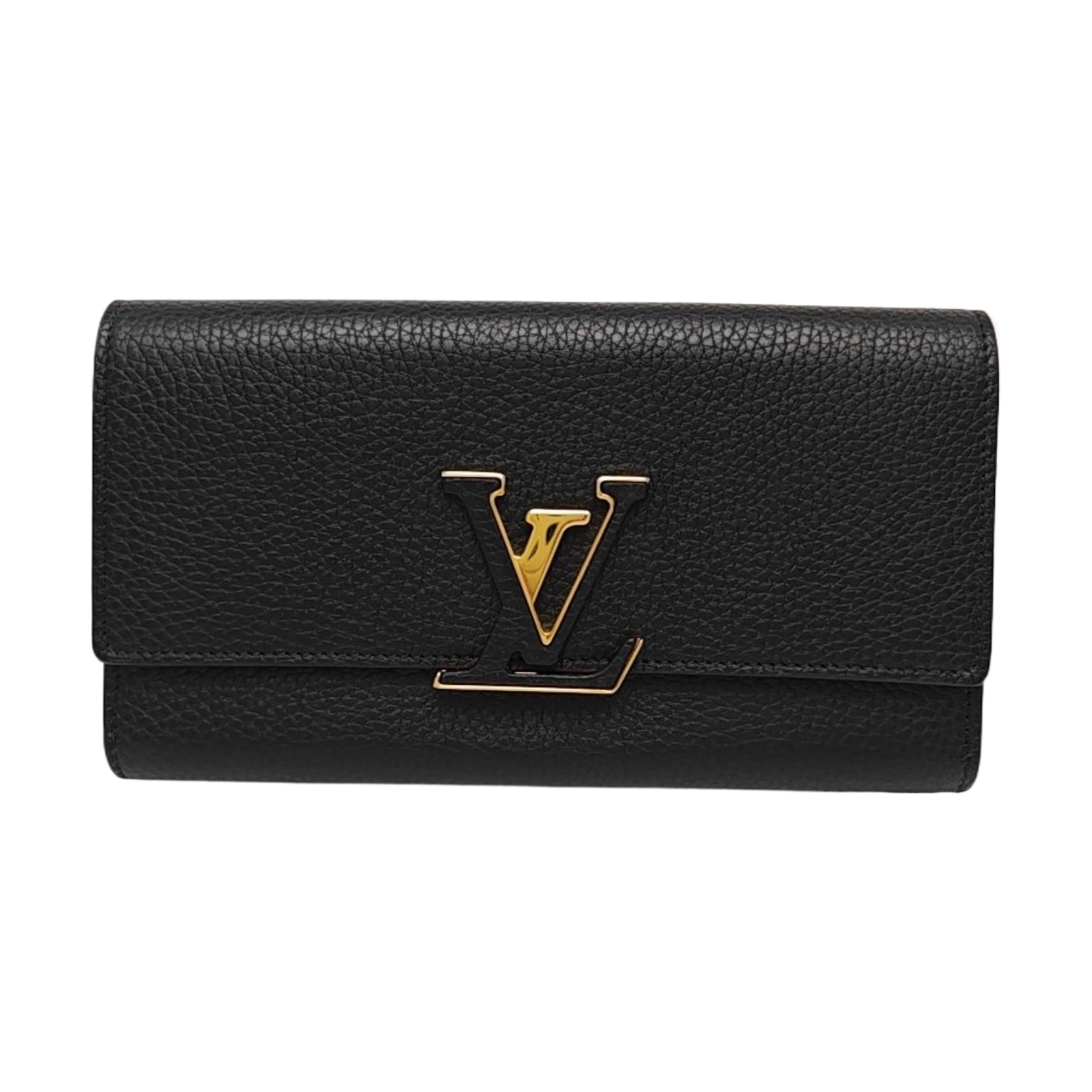 CAPUCINES Mini Monogram Calfskin Black Wallet