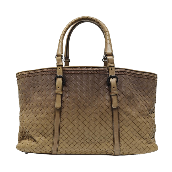 Lambskin Top Handle Bag Brown