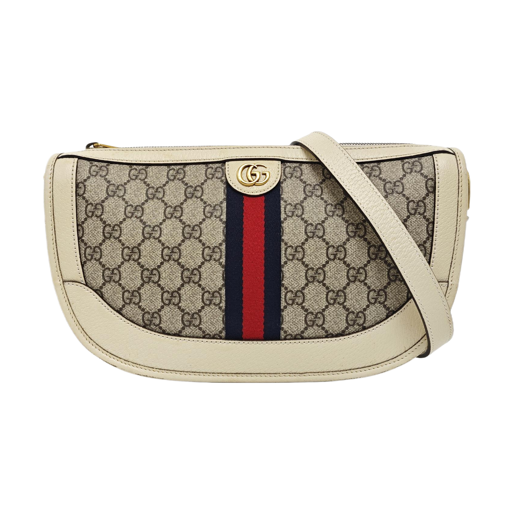 Ophidia Medium Monogram Coated Canvas Beige