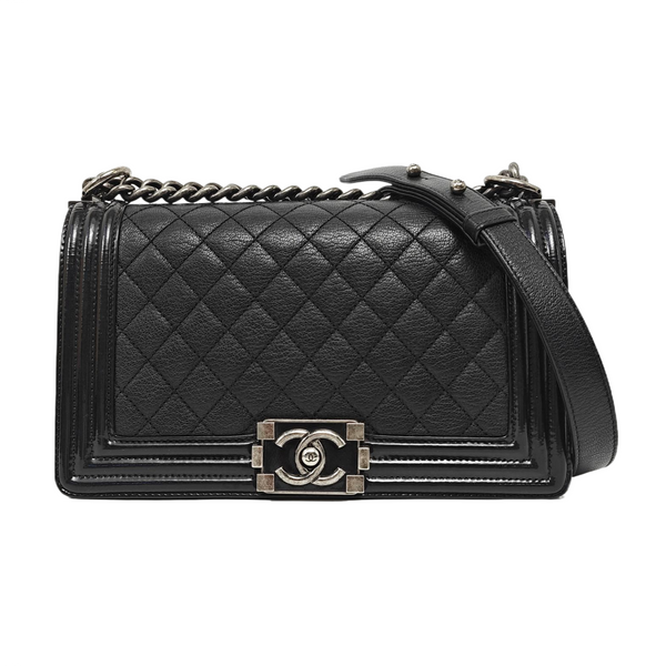 BOY CHANEL Medium Quilted Lambskin Black