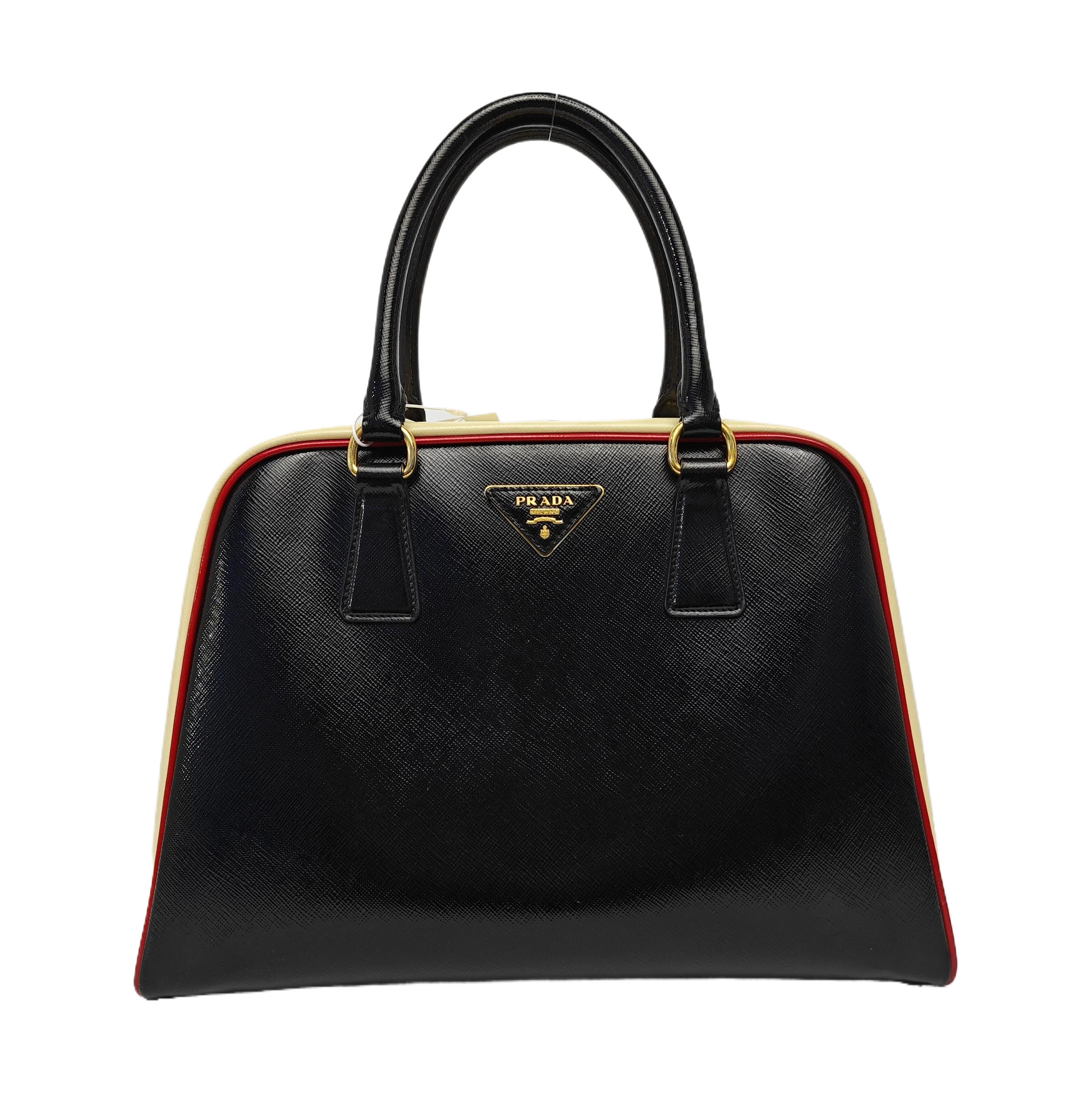 Saffiano Calfskin Top Handle Bag Black