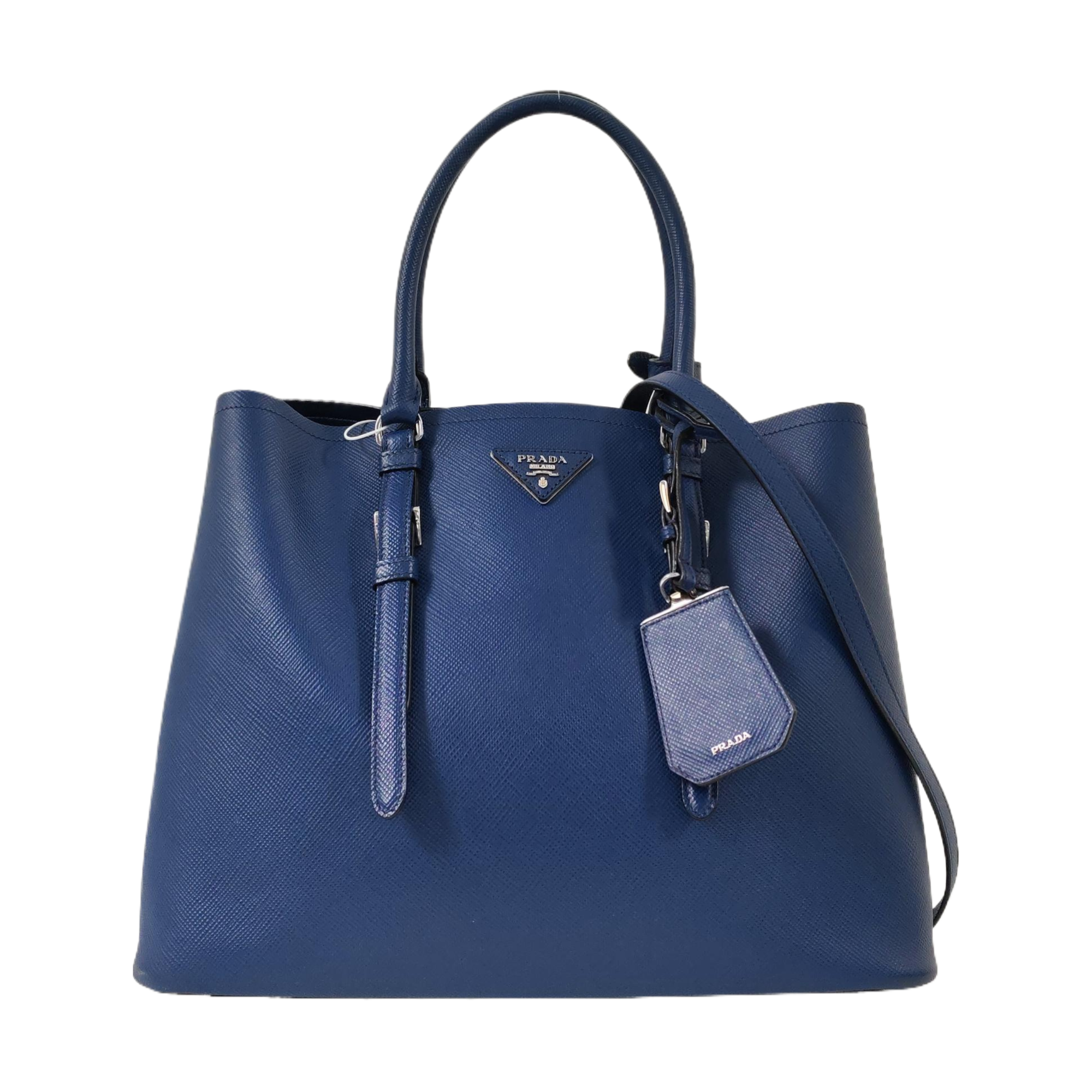 Authenticated pre-owned  Double Saffiano Calfskin Blue - Tote Bag at Looply