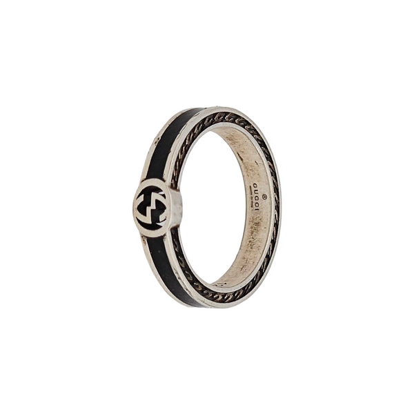 Interlocking G 925 Sterling Silver Ring HK 12