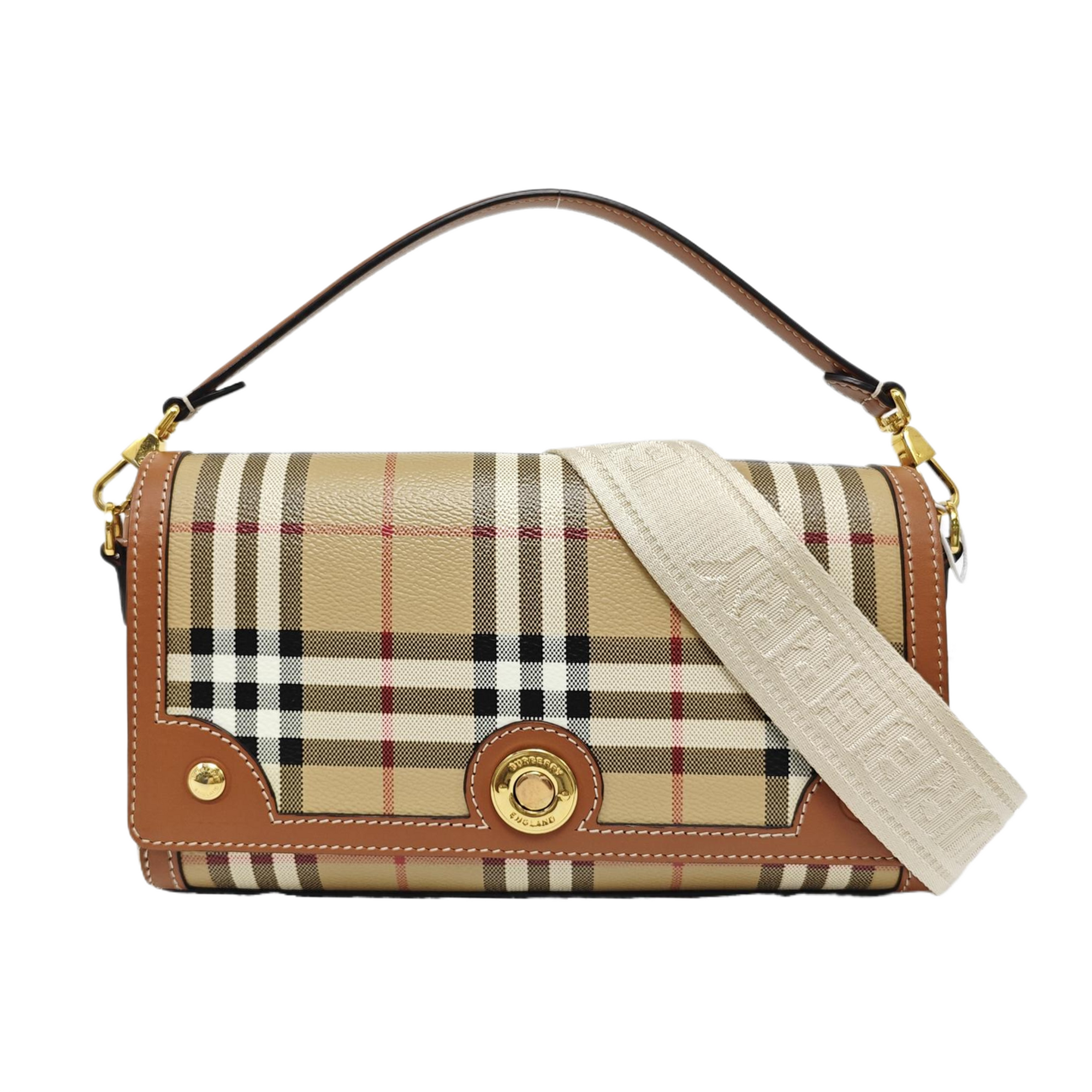 Coated Canvas Shoulder Bag Beige