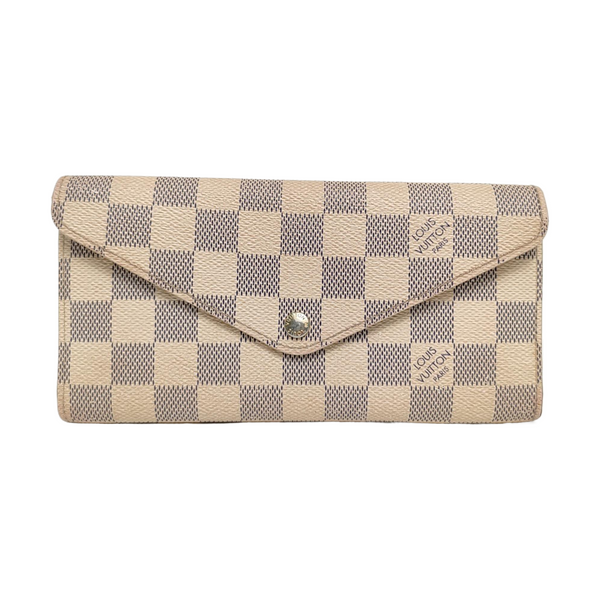 SARAH Damier Azur Coated Canvas White Wallet