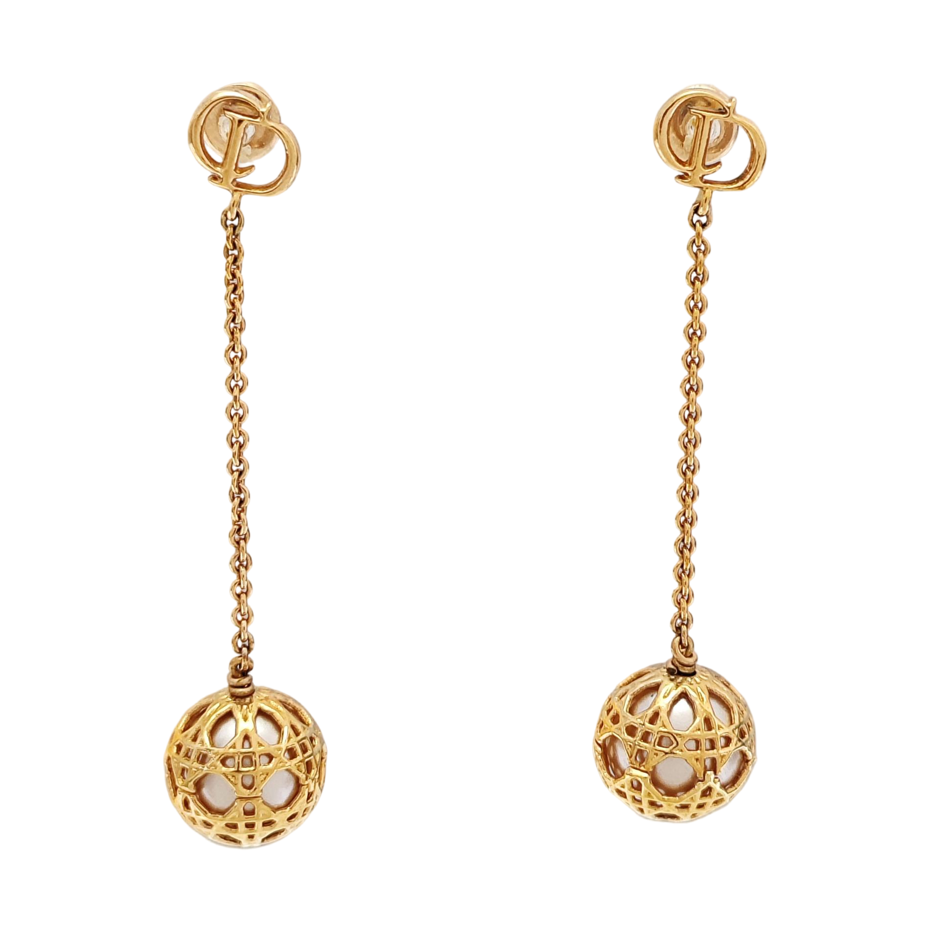 Secret Cannage Metal Rose Gold Stud Earrings
