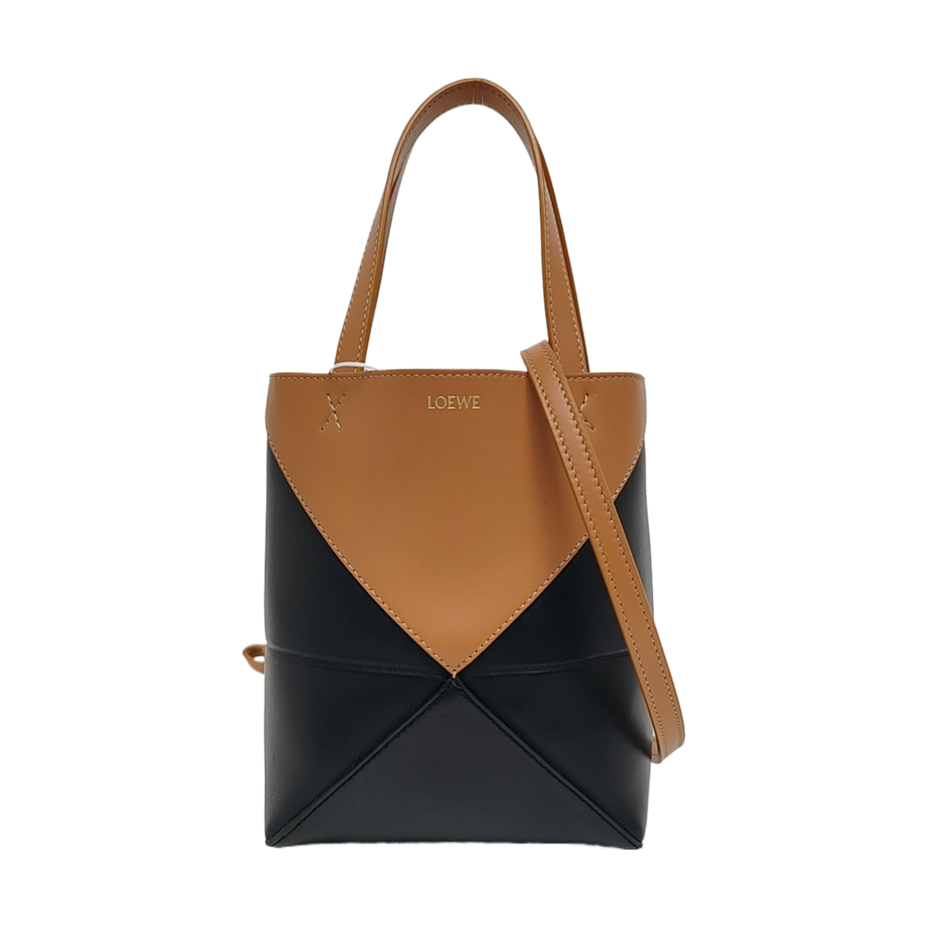 Authenticated pre-owned  Puzzle Fold Mini Calfskin Black - Tote Bag at Looply