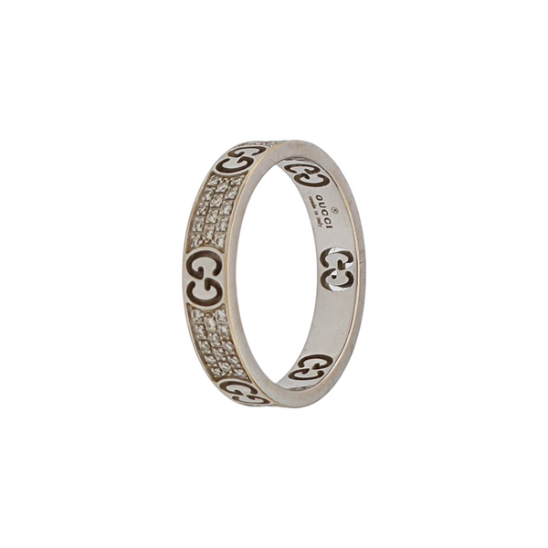18k White Gold Silver Ring HK 19