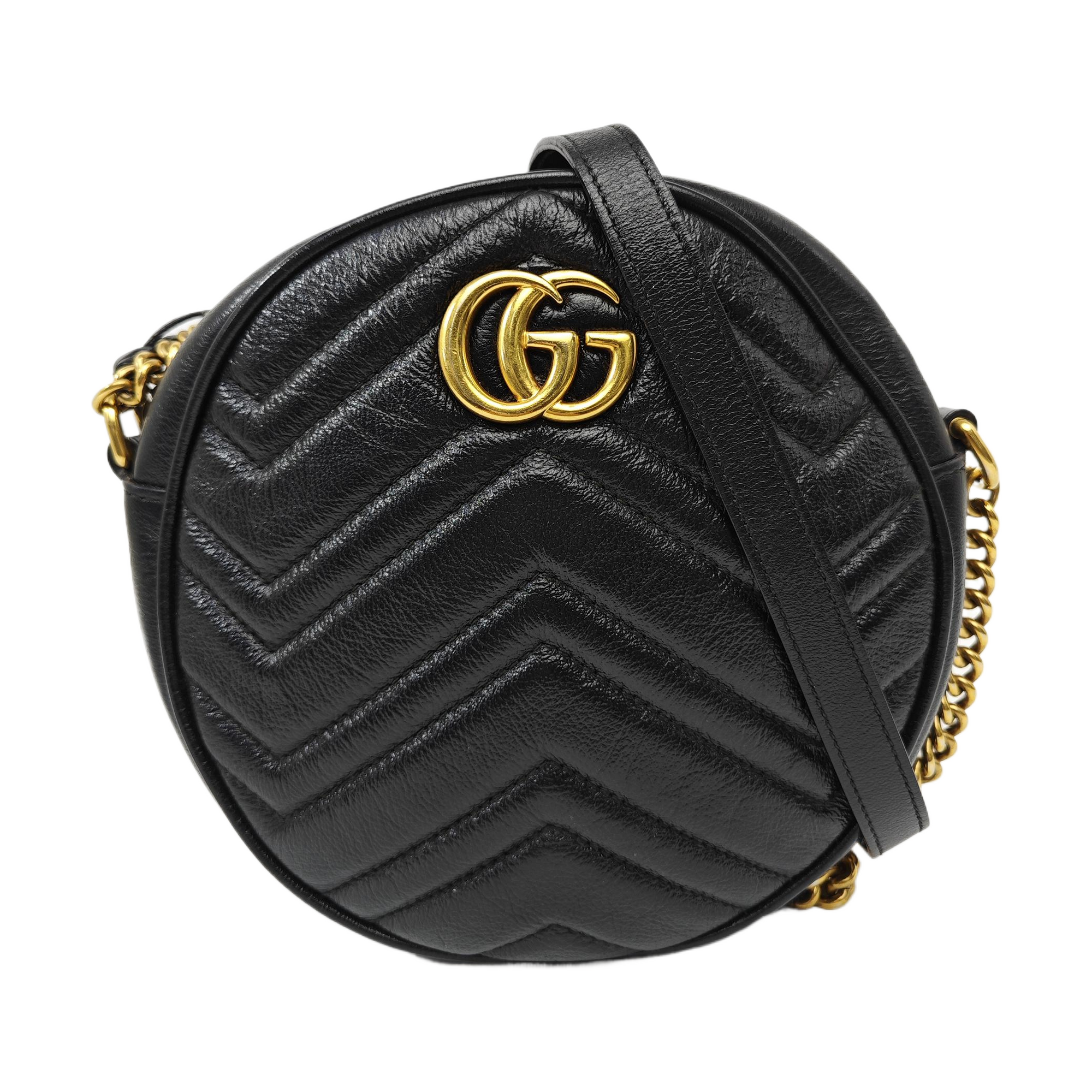 GG Marmont Mini Quilted Calfskin Black