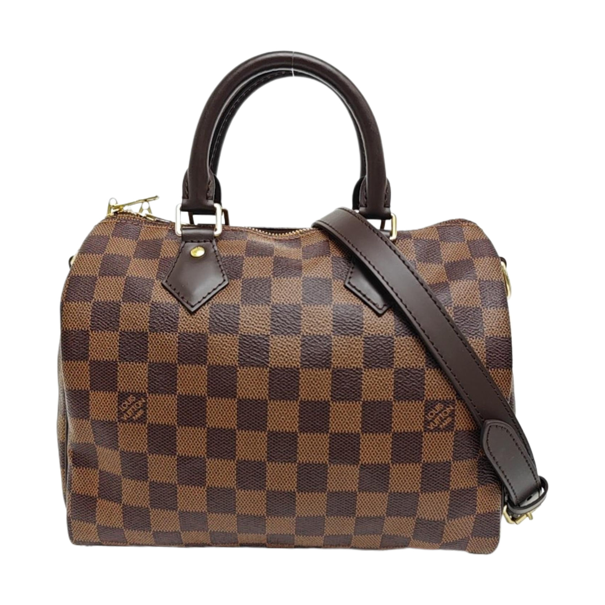 SPEEDY 25 Damier Ebene Coated Canvas Brown