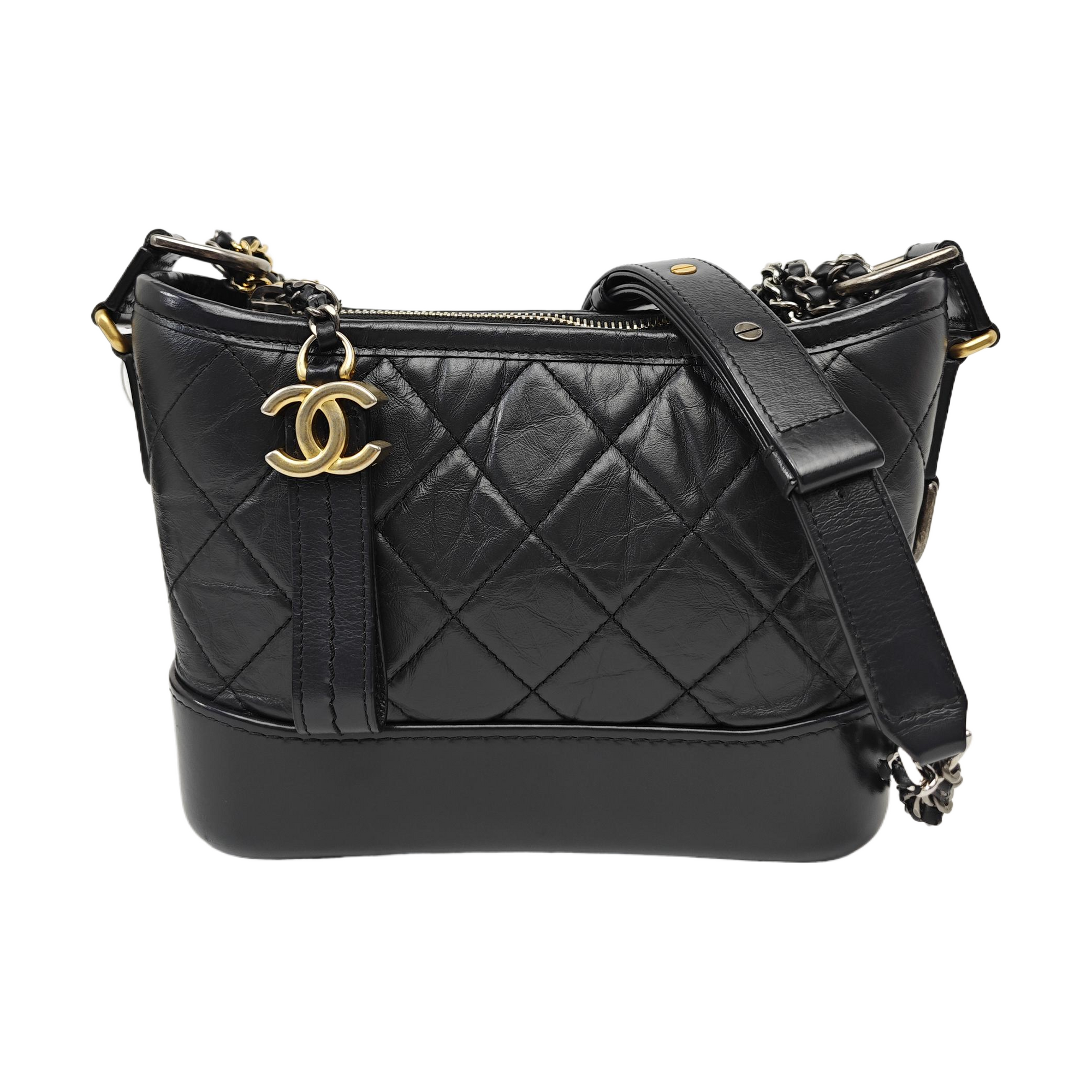 GABRIELLE Small Quilted Calfskin Gray