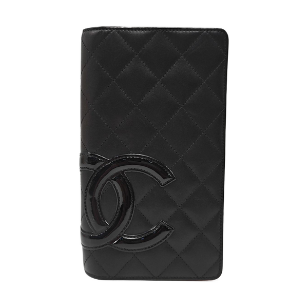 Authenticated pre-owned  CAMBON Quilted Calfskin Black Wallet - Wallet at Looply