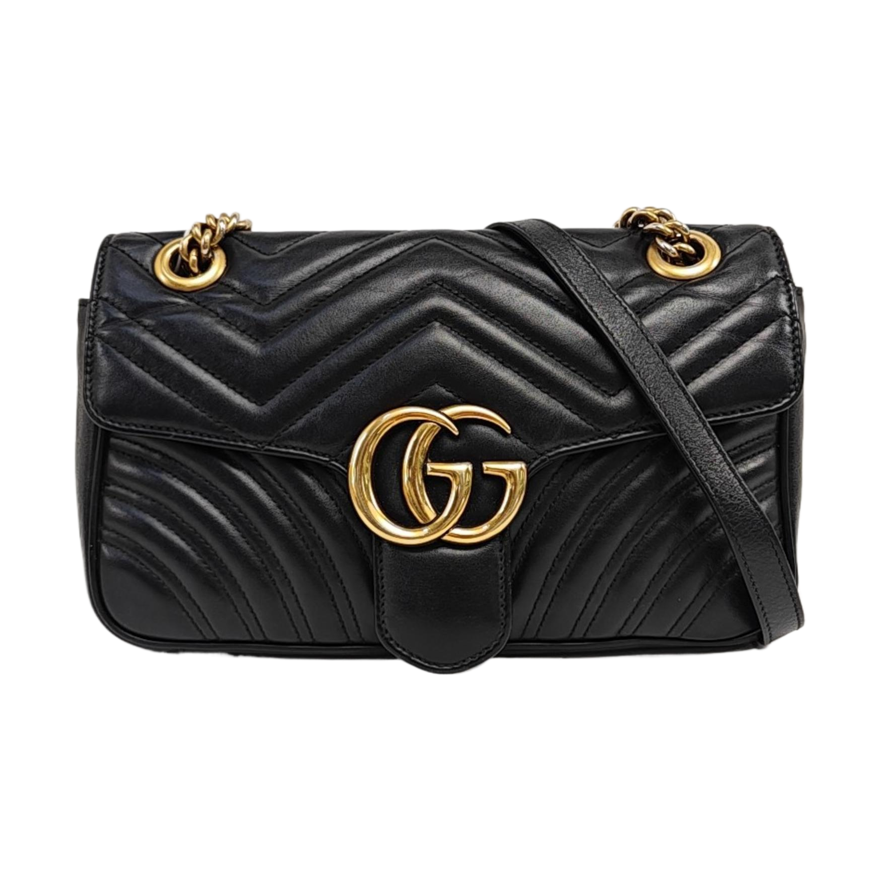 GG Marmont Medium Quilted Calfskin Black
