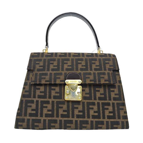 Canvas Top Handle Bag Brown