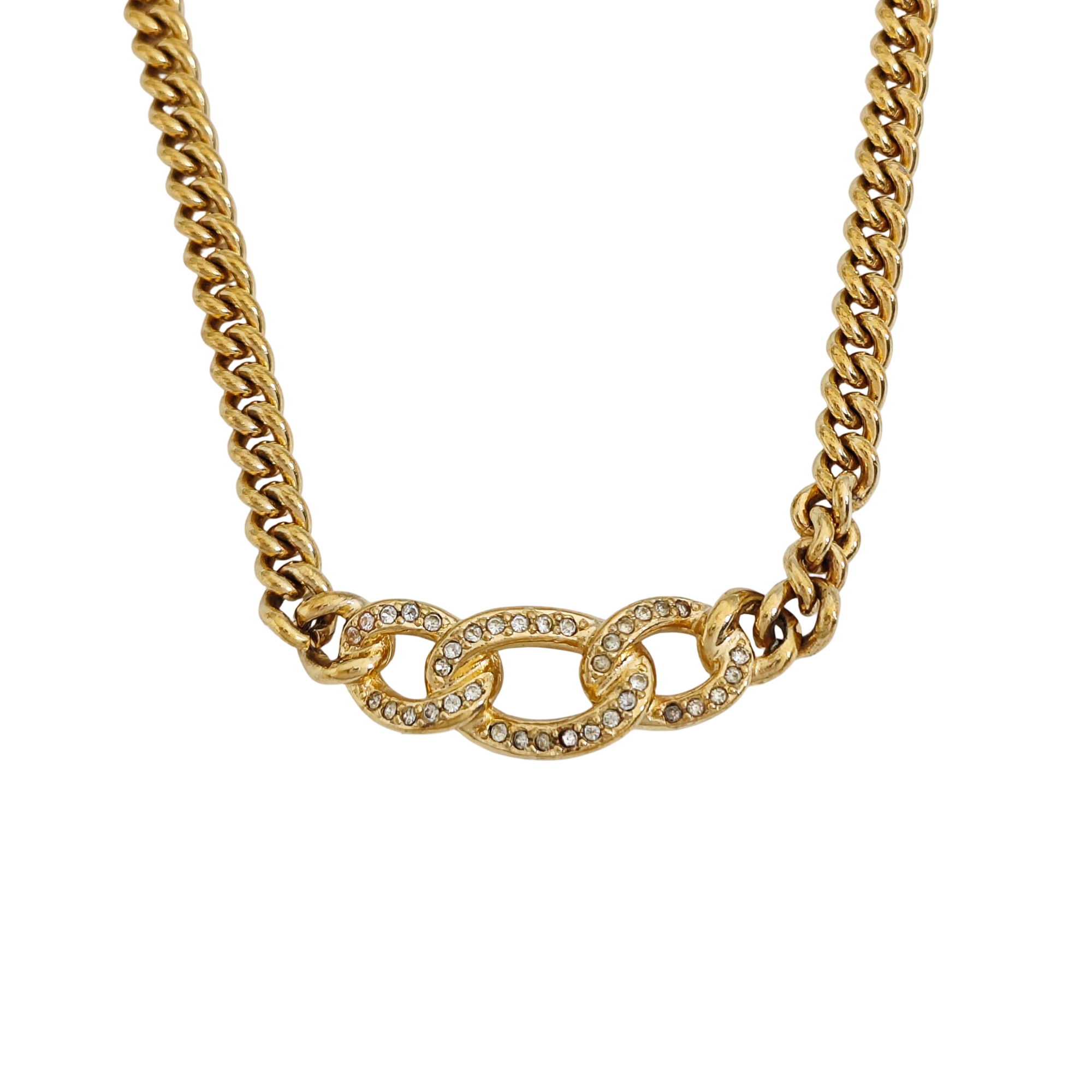 Twist Round Metal Gold Necklace