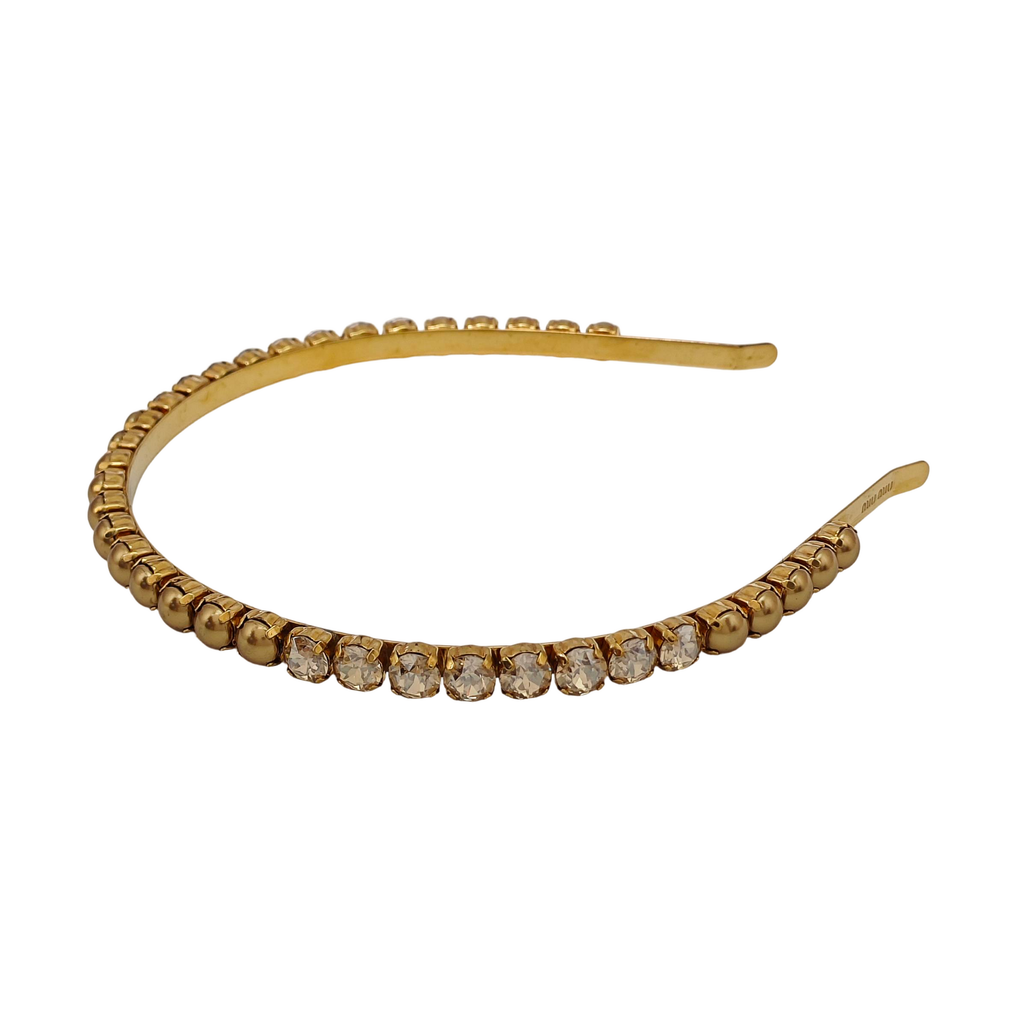 Faux Pearl Hairband Gold