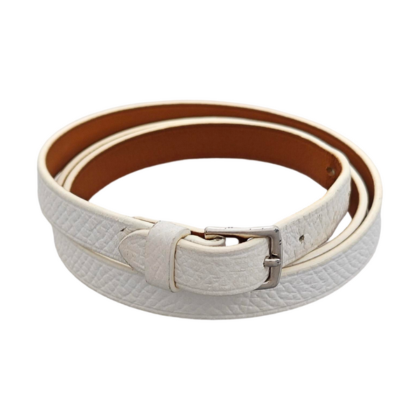 Etriviere 2 Leather White Bangle