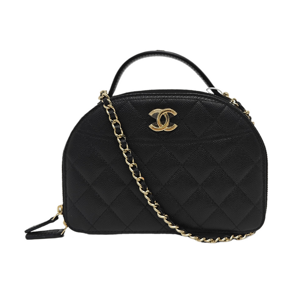 Quilted Grained Calfskin Black