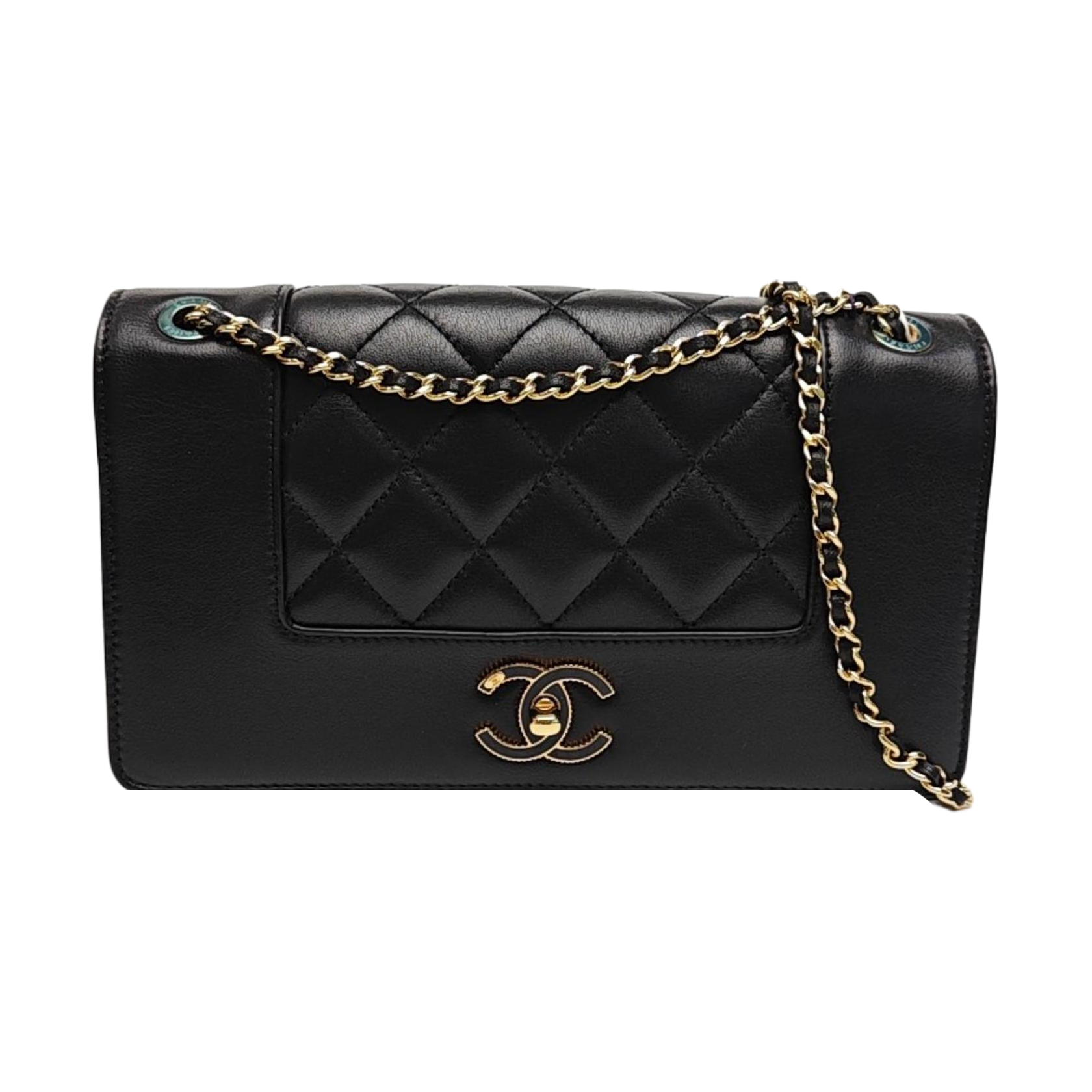 MADEMOISELLE Medium Quilted Lambskin Black