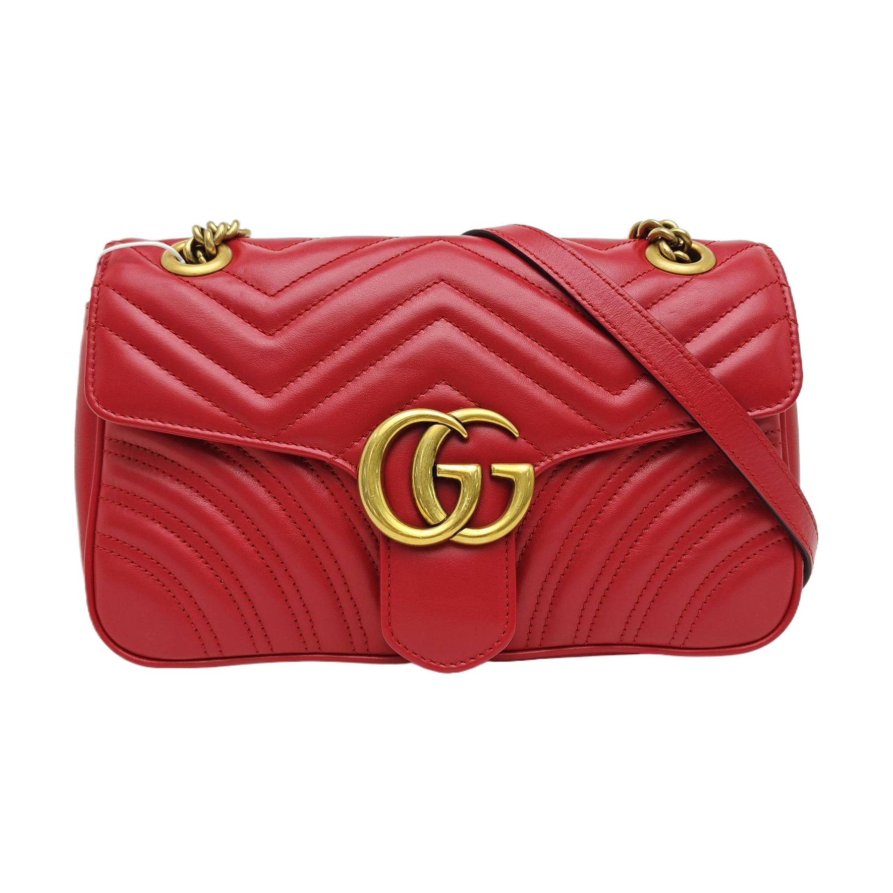 GG Marmont Medium Quilted Calfskin Red