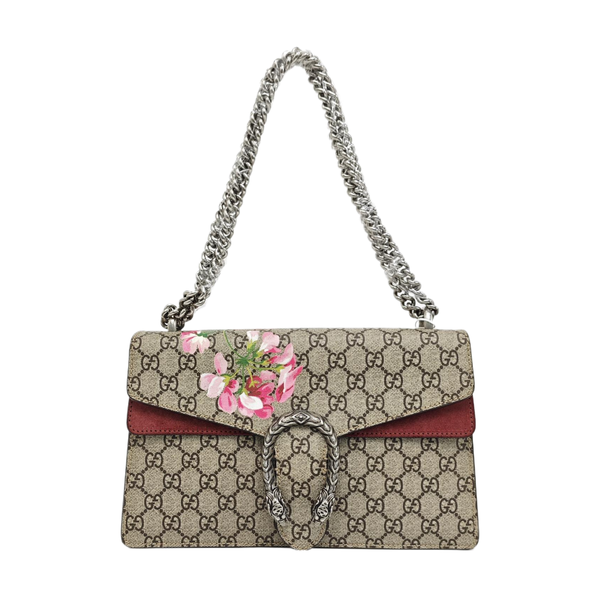 Dionysus Small Monogram Coated Canvas Beige