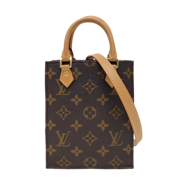 SAC PLAT Mini Monogram Coated Canvas Brown