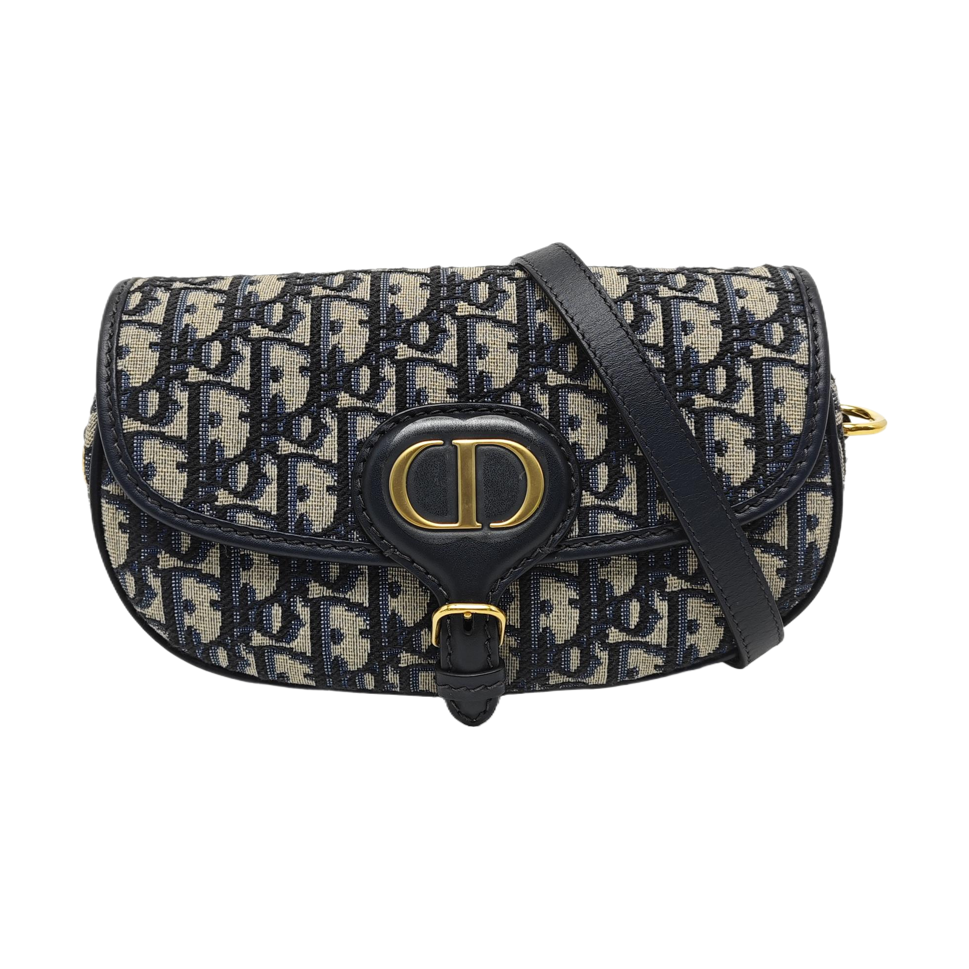 Bobby East-West Medium Oblique Canvas Blue