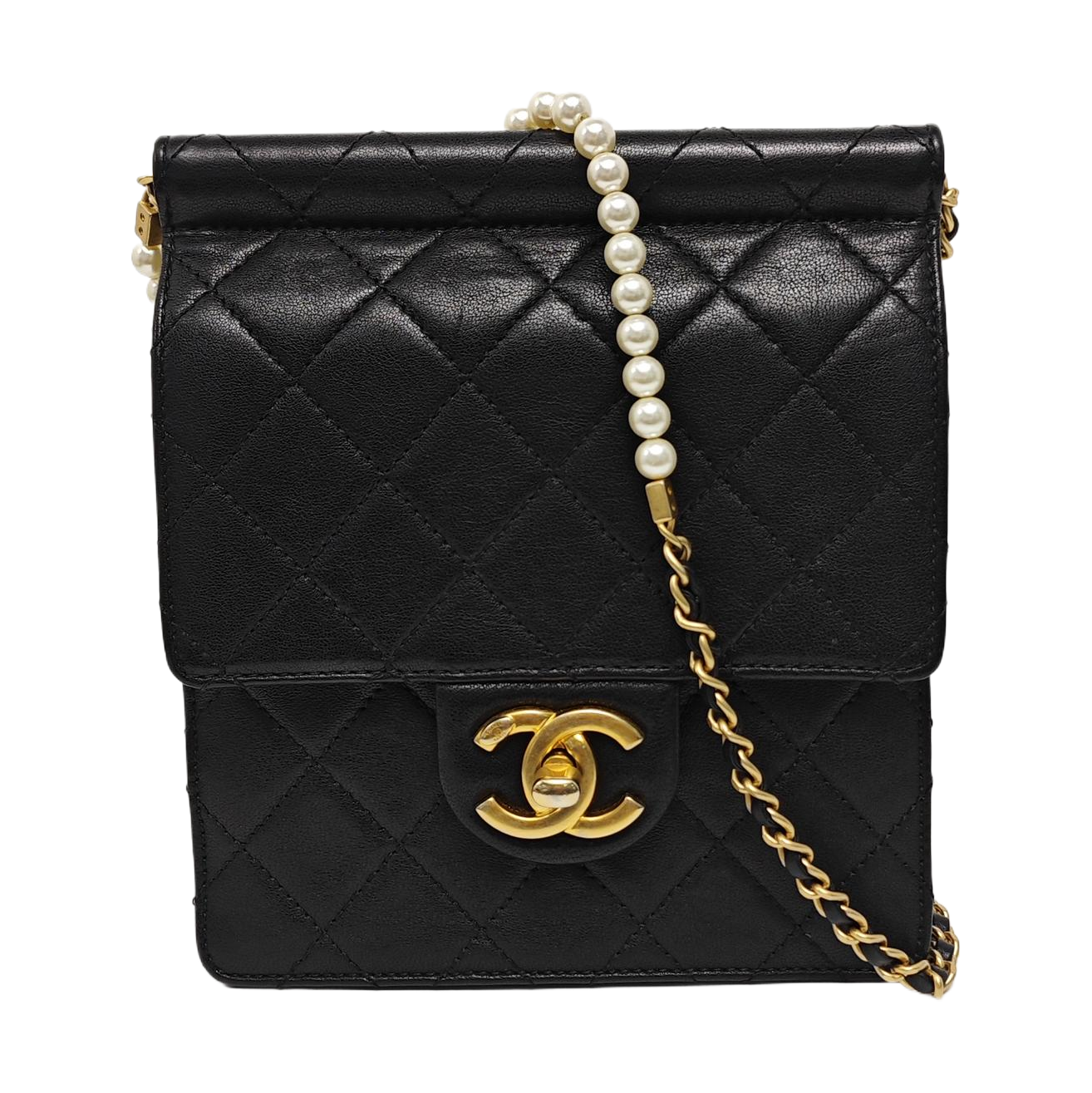 EX FLAP Quilted Calfskin Black