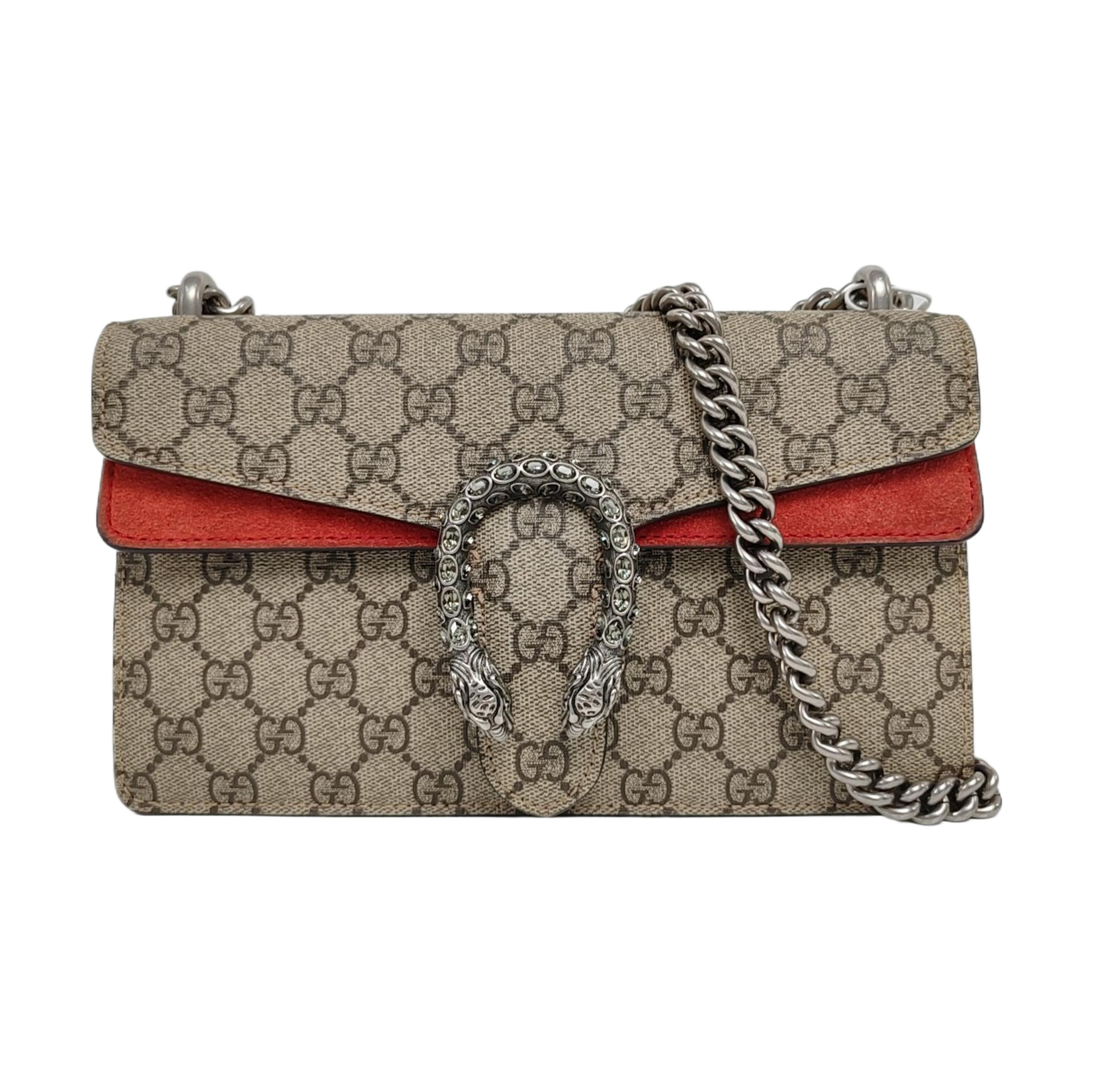 Dionysus Small Monogram Coated Canvas Beige
