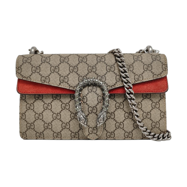 Dionysus Small Monogram Coated Canvas Beige