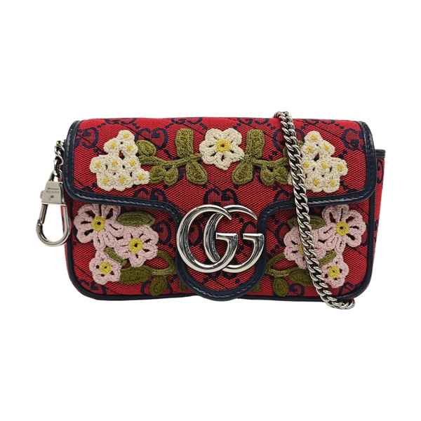 GG Marmont Mini Quilted Canvas Red