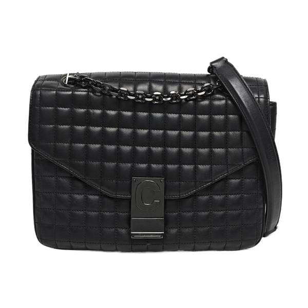 C Medium Quilted Calfskin Black