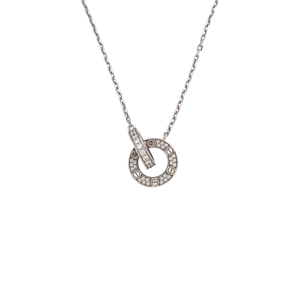 LOVE 18k White Gold Silver Necklace