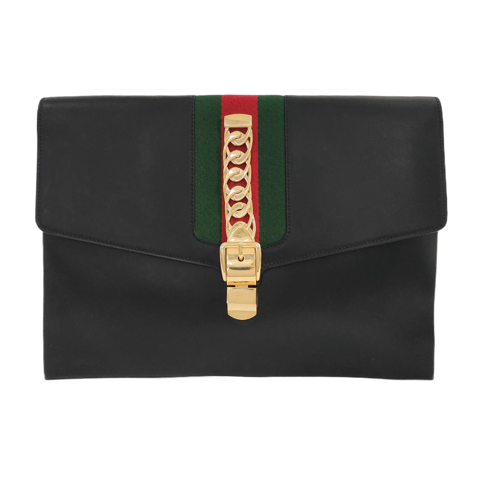 Authenticated pre-owned  Sylvie Calfskin Black - Clutch at Looply
