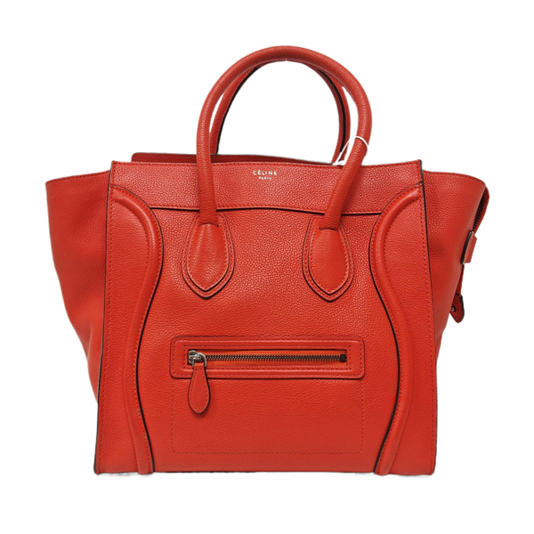 Authenticated pre-owned  LUGGAGE Mini Calfskin Red - Tote Bag at Looply