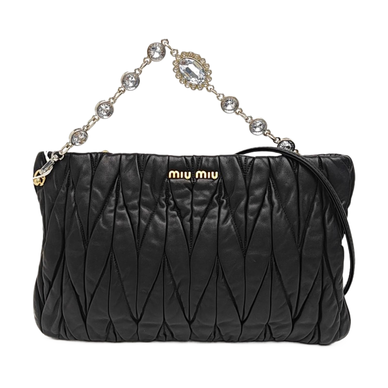 Quilted Lambskin Shoulder Bag Black